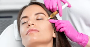 Woman receiving PRP therapy in Evans, GA from a Professional