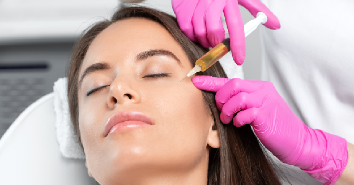 Woman receiving PRP therapy in Evans, GA from a Professional